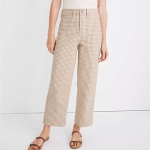 Slim Emmett Wide-Leg Crop in Gingham NWT!